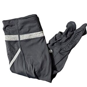 Lululemon Run a Marathon Crop Black Reflective Leggings Size 4